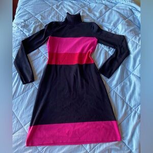 Silk turtleneck neck knit dress